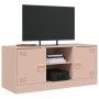 Mueble para TV de acero rosa 99x39x44 cm de vidaXL, Muebles TV - Ref: Foro24-841686, Precio: 79,03 €