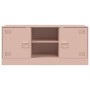Mueble para TV de acero rosa 99x39x44 cm de vidaXL, Muebles TV - Ref: Foro24-841686, Precio: 79,03 €
