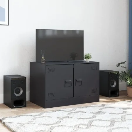 TV-Schrank aus schwarzem Stahl, 67 x 39 x 44 cm von vidaXL, TV-Möbel - Ref: Foro24-841631, Preis: 64,19 €, Rabatt: %