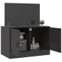 TV-Schrank aus schwarzem Stahl, 67 x 39 x 44 cm von vidaXL, TV-Möbel - Ref: Foro24-841631, Preis: 64,19 €, Rabatt: %