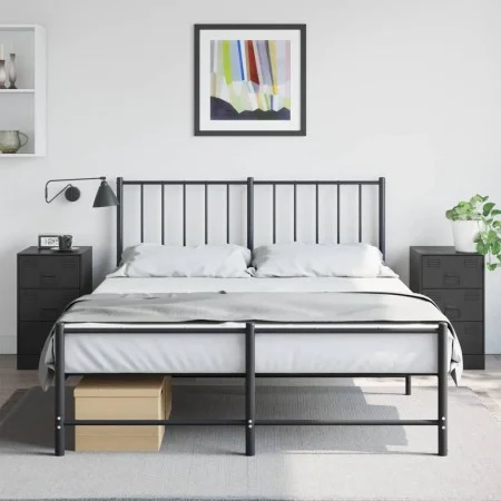 Nachttische 2 Einheiten aus schwarzem Stahl 34,5x39x62 cm von vidaXL, Nachttische - Ref: Foro24-841776, Preis: 131,88 €, Raba...
