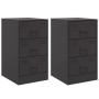 Mesitas de noche 2 unidades acero negro 34,5x39x62 cm de vidaXL, Mesitas de noche - Ref: Foro24-841776, Precio: 133,18 €, Des...