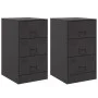 Nightstands 2 units black steel 34.5x39x62 cm by vidaXL, Nightstands - Ref: Foro24-841776, Price: 133,18 €, Discount: %