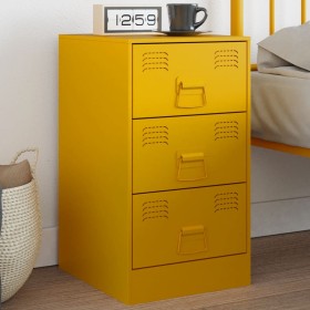 Mesita de noche acero amarillo mostaza 34,5x39x62 cm de vidaXL, Mesitas de noche - Ref: Foro24-841781, Precio: 98,37 €, Descu...