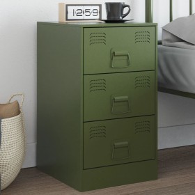 Olive green steel nightstand 34.5x39x62 cm by vidaXL, Nightstands - Ref: Foro24-841783, Price: 108,32 €, Discount: %