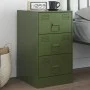 Mesita de noche acero verde oliva 34,5x39x62 cm de vidaXL, Mesitas de noche - Ref: Foro24-841783, Precio: 106,94 €, Descuento: %