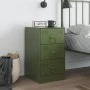 Mesita de noche acero verde oliva 34,5x39x62 cm de vidaXL, Mesitas de noche - Ref: Foro24-841783, Precio: 106,94 €, Descuento: %