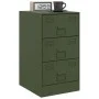 Mesita de noche acero verde oliva 34,5x39x62 cm de vidaXL, Mesitas de noche - Ref: Foro24-841783, Precio: 106,94 €, Descuento: %