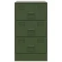 Mesita de noche acero verde oliva 34,5x39x62 cm de vidaXL, Mesitas de noche - Ref: Foro24-841783, Precio: 106,94 €, Descuento: %