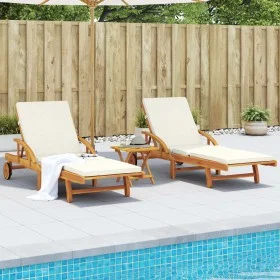 Sun loungers with cushions 2 pcs solid acacia wood 200x68x83 cm by vidaXL, Loungers - Ref: Foro24-3206372, Price: 460,19 €, D...