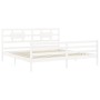 Doppelbettgestell mit weißem Massivholz-Kopfteil von vidaXL, Betten und Lattenroste - Ref: Foro24-3194457, Preis: 163,02 €, R...