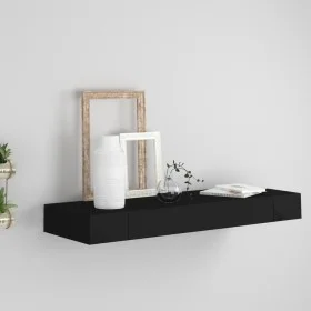 Floating wall shelf with black drawer 80x25x8 cm by vidaXL, Shelves and shelves - Ref: Foro24-288206, Price: 59,30 €, Discoun...