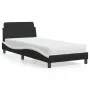 Cama con colchón cuero sintético negro y blanco 80x200 cm de vidaXL, Camas y somieres - Ref: Foro24-3208302, Precio: 215,54 €...