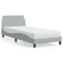 Bed with light gray velvet mattress 80x200 cm by vidaXL, Beds and slatted bases - Ref: Foro24-3208291, Price: 236,23 €, Disco...