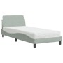 Bett mit hellgrauer Samtmatratze 80x200 cm von vidaXL, Betten und Lattenroste - Ref: Foro24-3208291, Preis: 240,12 €, Rabatt: %