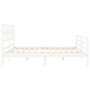 Doppelbettgestell mit weißem Massivholz-Kopfteil von vidaXL, Betten und Lattenroste - Ref: Foro24-3194457, Preis: 163,02 €, R...