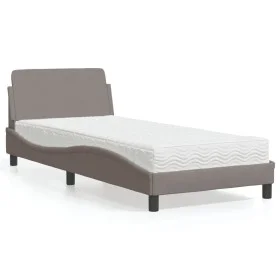 Bed with taupe gray fabric mattress 90x200 cm by vidaXL, Beds and slatted bases - Ref: Foro24-3208328, Price: 296,30 €, Disco...