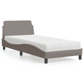 Bett mit taupegrauer Stoffmatratze 90x200 cm von vidaXL, Betten und Lattenroste - Ref: Foro24-3208328, Preis: 273,28 €, Rabat...