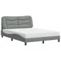 Bed with light gray fabric mattress 120x200 cm by vidaXL, Beds and slatted bases - Ref: Foro24-3208520, Price: 353,62 €, Disc...