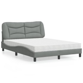 Bett mit hellgrauer Stoffmatratze 140x200 cm von vidaXL, Betten und Lattenroste - Ref: Foro24-3208534, Preis: 435,06 €, Rabat...