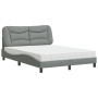 Bed with light gray fabric mattress 140x200 cm by vidaXL, Beds and slatted bases - Ref: Foro24-3208534, Price: 434,04 €, Disc...