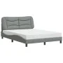 Bed with light gray fabric mattress 140x200 cm by vidaXL, Beds and slatted bases - Ref: Foro24-3208534, Price: 424,08 €, Disc...