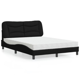 Bed with black fabric mattress 140x200 cm by vidaXL, Beds and slatted bases - Ref: Foro24-3208536, Price: 416,22 €, Discount: %