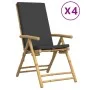 Klappbare Bistrostühle mit Kissen 4 Stück dunkelgrauer Bambus von vidaXL, Gartenstühle - Ref: Foro24-3208929, Preis: 427,13 €...
