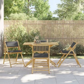 Folding bistro set with cushions 5 pieces dark gray bamboo by vidaXL, Garden sets - Ref: Foro24-3208936, Price: 306,51 €, Dis...