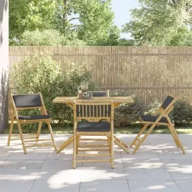 Folding bistro set with cushions 5 pieces dark gray bamboo by vidaXL, Garden sets - Ref: Foro24-3208936, Price: 330,81 €, Dis...