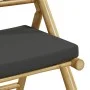 Folding bistro set with cushions 5 pieces dark gray bamboo by vidaXL, Garden sets - Ref: Foro24-3208936, Price: 330,81 €, Dis...