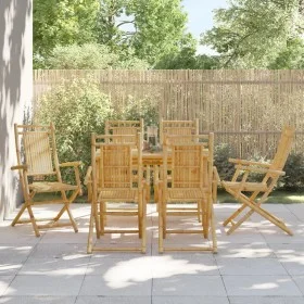 Folding garden chairs 6 units bamboo 53x66x99 cm by vidaXL, Garden chairs - Ref: Foro24-3278515, Price: 483,81 €, Discount: %