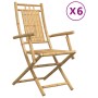 Folding garden chairs 6 units bamboo 53x66x99 cm by vidaXL, Garden chairs - Ref: Foro24-3278515, Price: 493,52 €, Discount: %