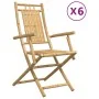 Sillas de jardín plegables 6 unidades bambú 53x66x99 cm de vidaXL, Sillas de jardín - Ref: Foro24-3278515, Precio: 483,77 €, ...