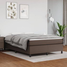 Estructura de cama sin colchón cuero sintético marrón 140x200cm en Camas y somieres | Comprar online en Foro24