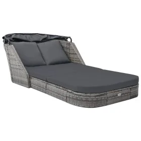 Anthracite gray synthetic rattan sun lounger with hood by vidaXL, Loungers - Ref: Foro24-49496, Price: 560,06 €, Discount: %