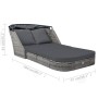 Anthrazitgraue Sonnenliege aus synthetischem Rattan mit Verdeck von vidaXL, Liegen - Ref: Foro24-49496, Preis: 576,18 €, Raba...