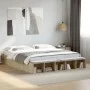 Sonoma oak engineered wood bed frame 200x200 cm by vidaXL, Beds and slatted bases - Ref: Foro24-3280540, Price: 154,67 €, Dis...