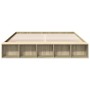 Sonoma oak engineered wood bed frame 200x200 cm by vidaXL, Beds and slatted bases - Ref: Foro24-3280540, Price: 156,53 €, Dis...