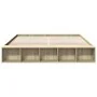 Sonoma oak engineered wood bed frame 200x200 cm by vidaXL, Beds and slatted bases - Ref: Foro24-3280540, Price: 154,67 €, Dis...