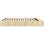 Sonoma oak engineered wood bed frame 200x200 cm by vidaXL, Beds and slatted bases - Ref: Foro24-3280540, Price: 156,53 €, Dis...