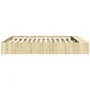 Sonoma oak engineered wood bed frame 200x200 cm by vidaXL, Beds and slatted bases - Ref: Foro24-3280540, Price: 154,67 €, Dis...