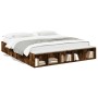 Smoked oak engineered wood bed frame 200x200cm by vidaXL, Beds and slatted bases - Ref: Foro24-3280542, Price: 156,74 €, Disc...
