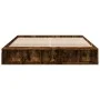Estructura de cama madera de ingeniería roble ahumado 200x200cm de vidaXL, Camas y somieres - Ref: Foro24-3280542, Precio: 15...