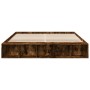 Smoked oak engineered wood bed frame 200x200cm by vidaXL, Beds and slatted bases - Ref: Foro24-3280542, Price: 156,74 €, Disc...