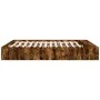 Smoked oak engineered wood bed frame 200x200cm by vidaXL, Beds and slatted bases - Ref: Foro24-3280542, Price: 154,88 €, Disc...