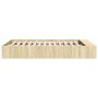 Sonoma oak engineered wood bed frame 160x200 cm by vidaXL, Beds and slatted bases - Ref: Foro24-3280554, Price: 140,44 €, Dis...