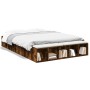 Smoked oak engineered wood bed frame 160x200cm by vidaXL, Beds and slatted bases - Ref: Foro24-3280556, Price: 142,21 €, Disc...