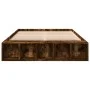 Estructura de cama madera de ingeniería roble ahumado 160x200cm de vidaXL, Camas y somieres - Ref: Foro24-3280556, Precio: 14...