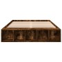 Smoked oak engineered wood bed frame 160x200cm by vidaXL, Beds and slatted bases - Ref: Foro24-3280556, Price: 142,21 €, Disc...